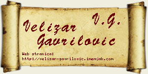 Velizar Gavrilović vizit kartica